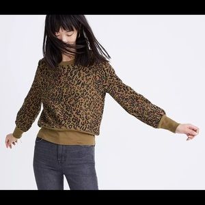 Madewell Banded Sweatshirt in Jungle Cat Size Small
